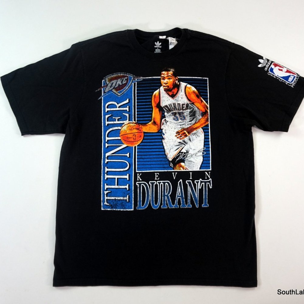 Adidas Kevin Durant NBA Oklahoma City Thunder Size T-Shirt Large EUC Black